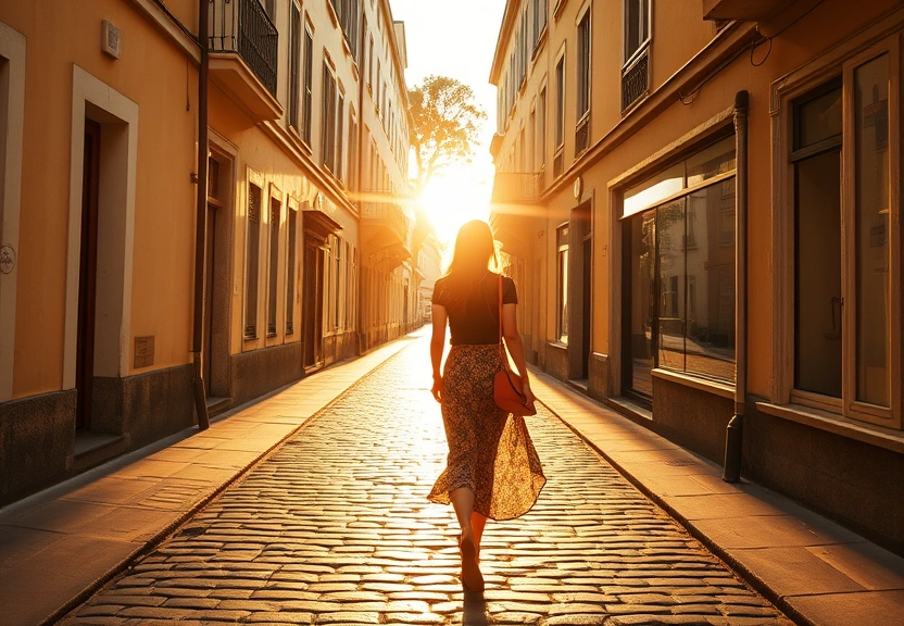 Travel content featuring European street scene